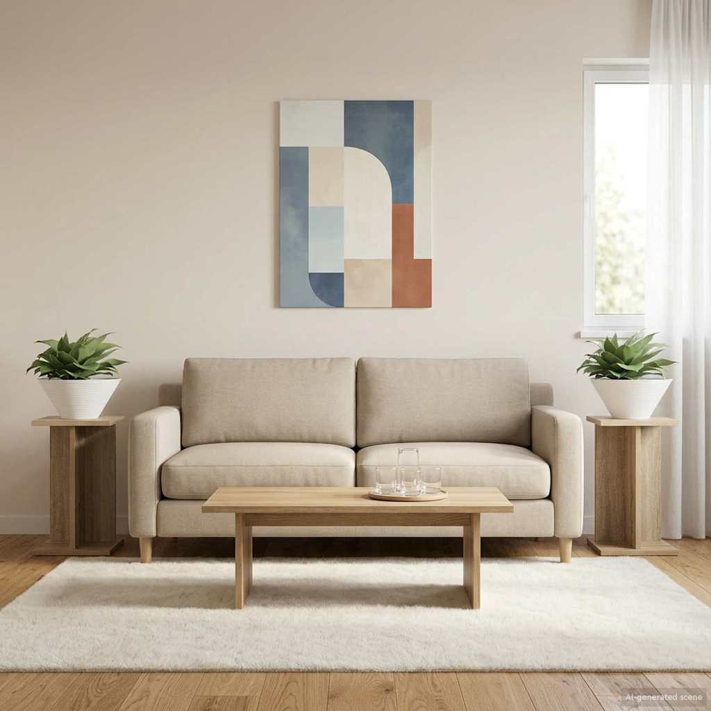 vidaXL Stojak na rośliny 2 pcs Dąb Sonoma 25 x 25,5 x 40,5 cm