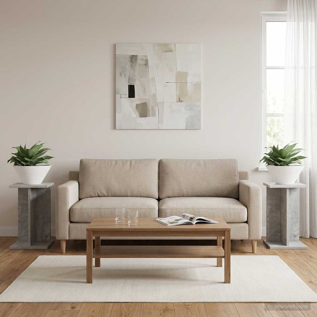 vidaXL Stojak na rośliny 2 pcs Betonowy Szary 25 x 25,5 x 40,5 cm