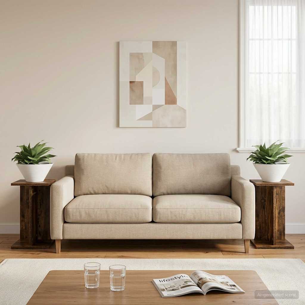 vidaXL Stojak na rośliny 2 pcs Dąb Wędzony 25 x 25,5 x 40,5 cm