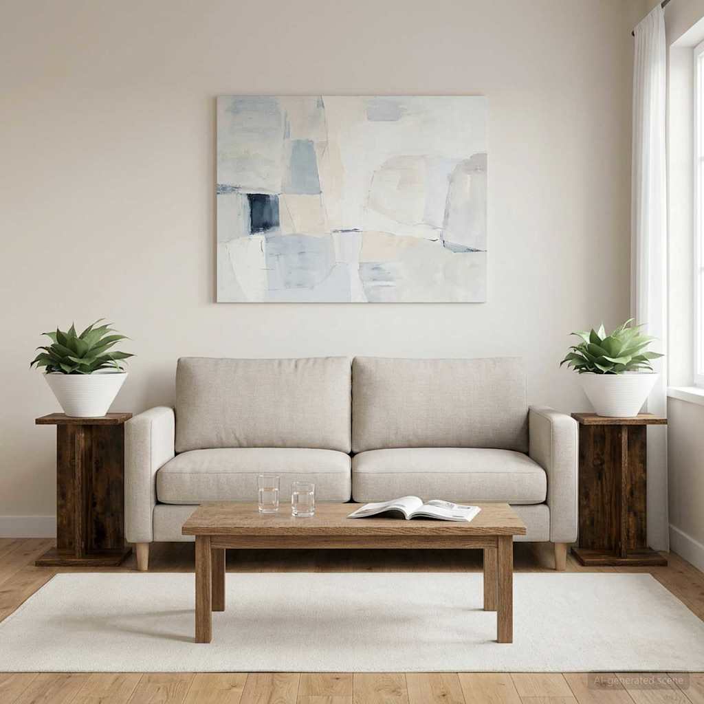 vidaXL Stojak na rośliny 2 pcs Dąb Wędzony 25 x 25,5 x 40,5 cm