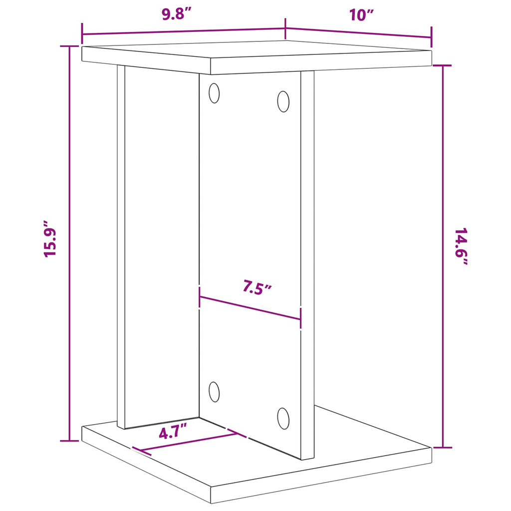 vidaXL Stojak na rośliny Szary Sonoma 25 x 25,5 x 40,5 cm