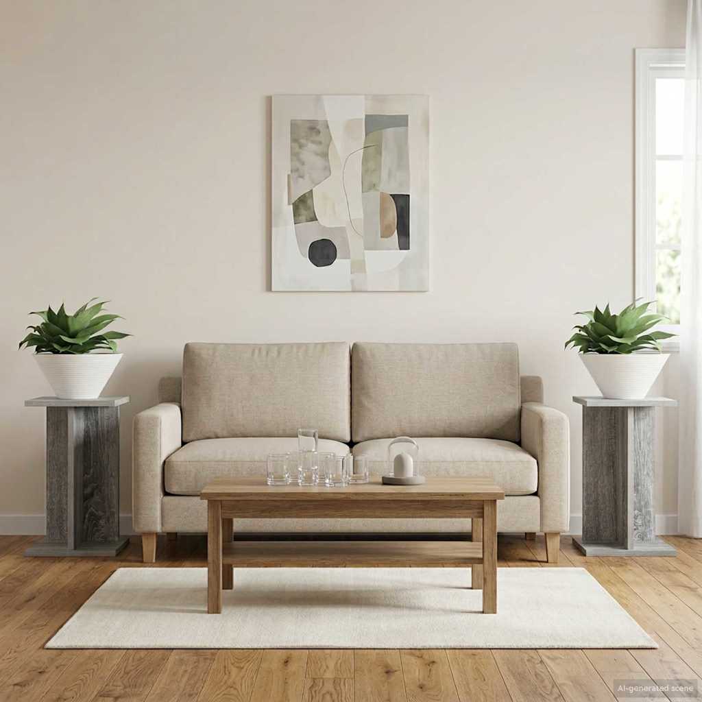 vidaXL Stojak na rośliny 2 pcs Szary Sonoma 25 x 25,5 x 40,5 cm
