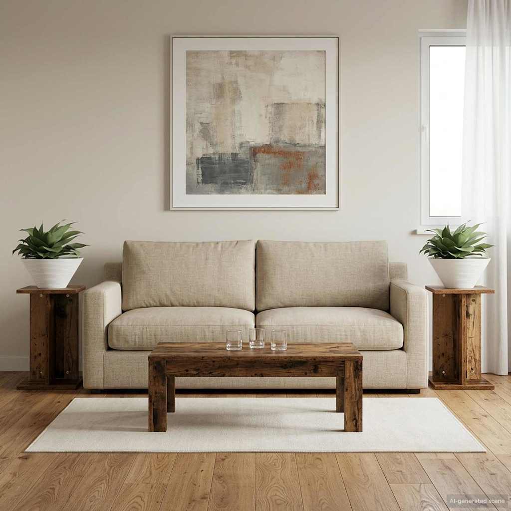 vidaXL Stojak na rośliny 2 pcs Stare drewno 25 x 25,5 x 40,5 cm