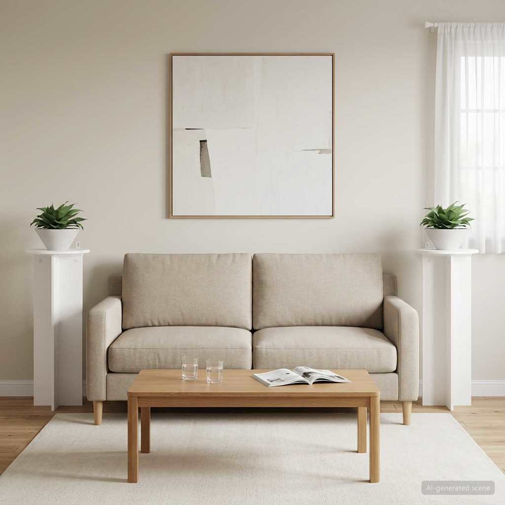 vidaXL Stojak na rośliny 2 pcs Biały Ø40 x 100 cm Drewno inżynieryjne