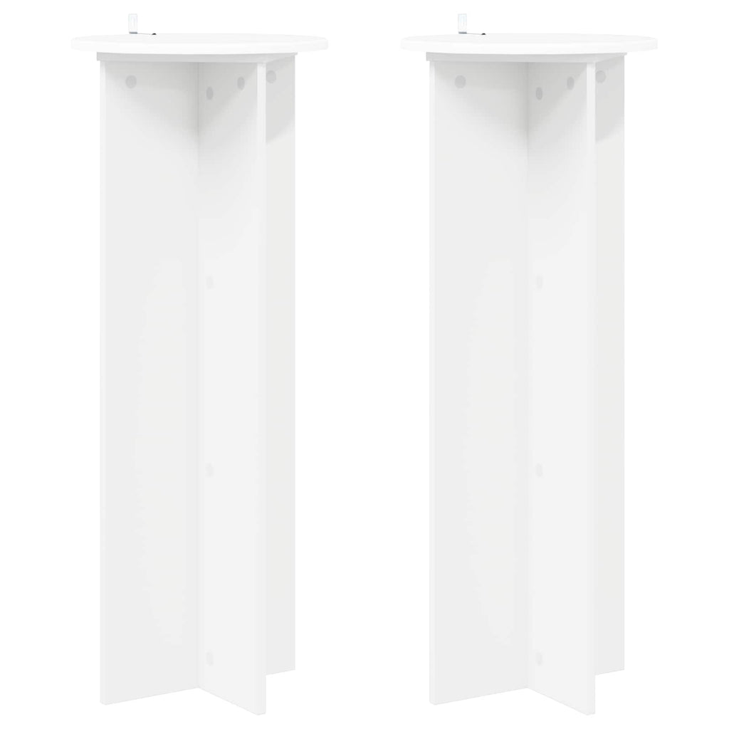 vidaXL Stojak na rośliny 2 pcs Biały Ø40 x 100 cm Drewno inżynieryjne