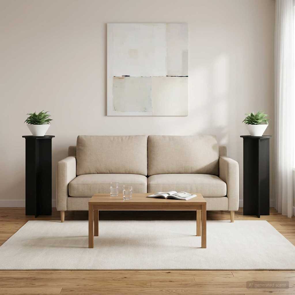 vidaXL Stojak na rośliny 2 pcs Czarny Ø40 x 100 cm Drewno inżynieryjne