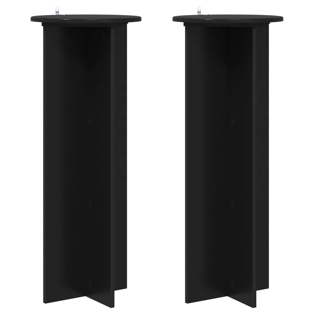 vidaXL Stojak na rośliny 2 pcs Czarny Ø40 x 100 cm Drewno inżynieryjne