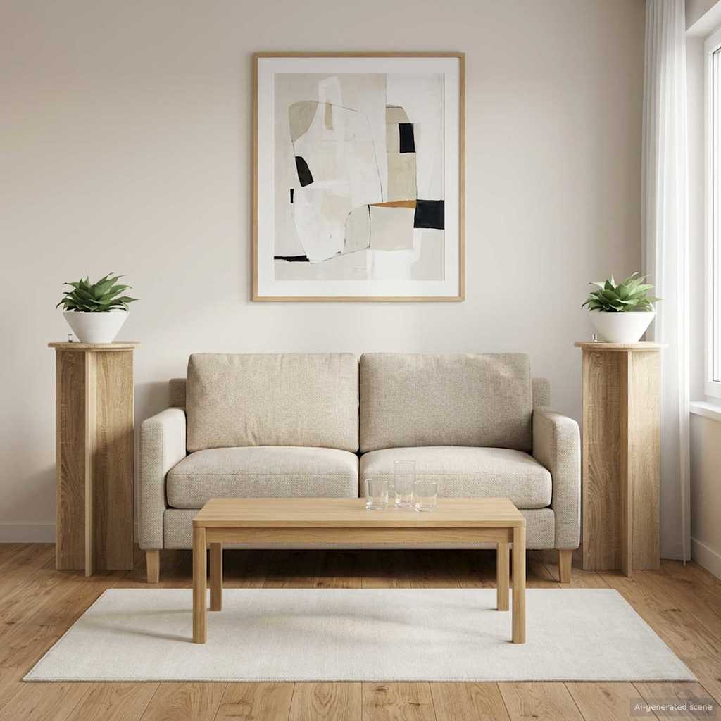 vidaXL Stojak na rośliny 2 pcs dąb Sonoma Ø40 x 100 cm