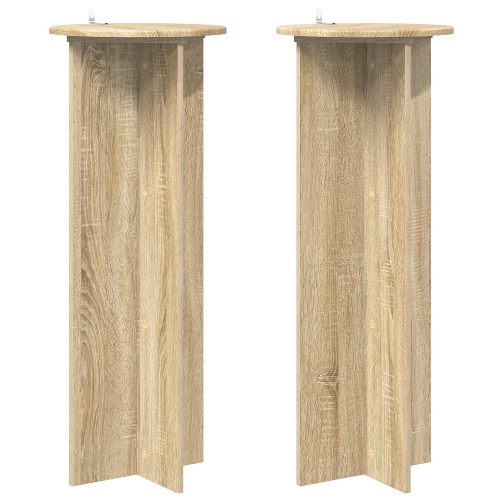 vidaXL Stojak na rośliny 2 pcs dąb Sonoma Ø40 x 100 cm