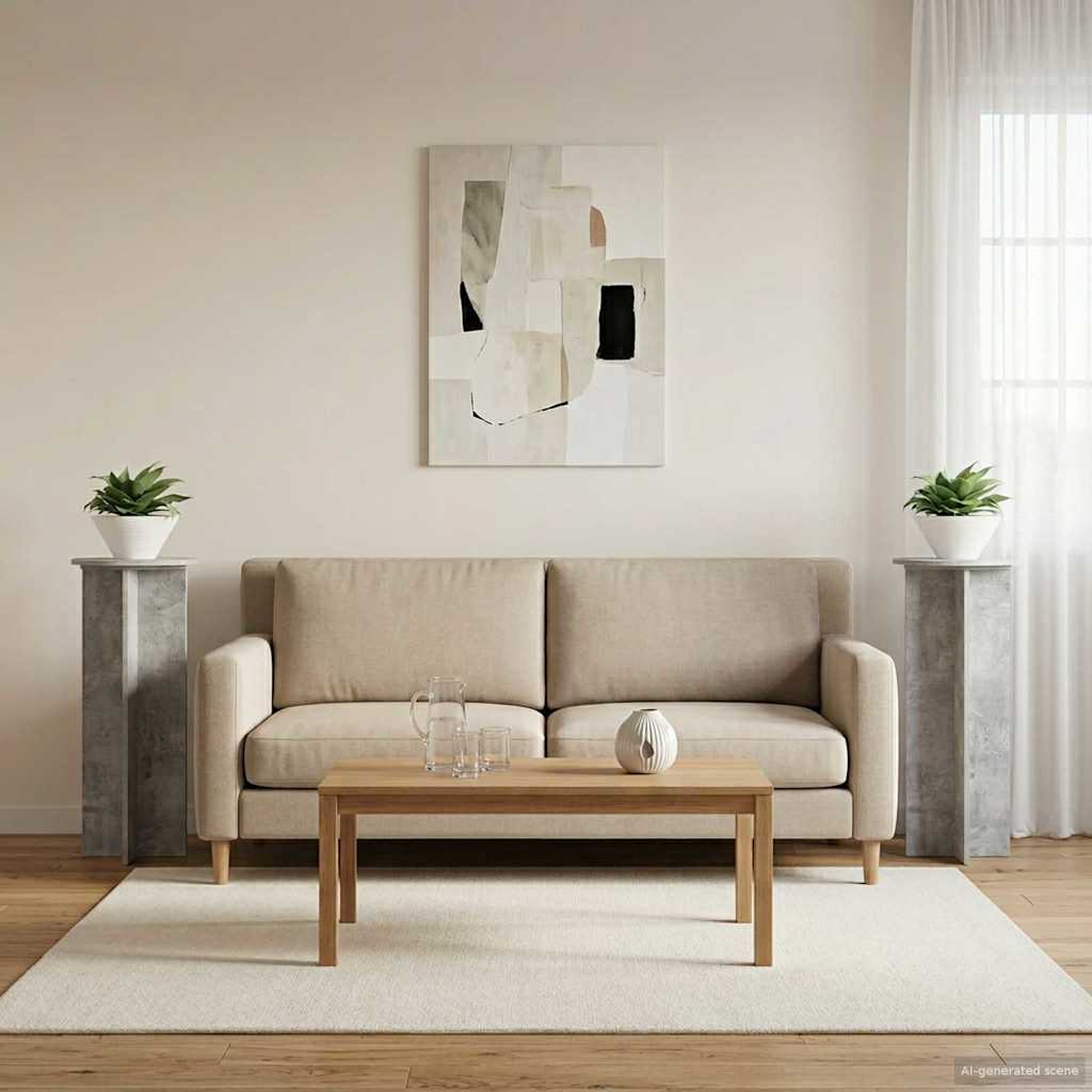 vidaXL Stojak na rośliny 2 pcs Betonowy szary Ø40 x 100 cm