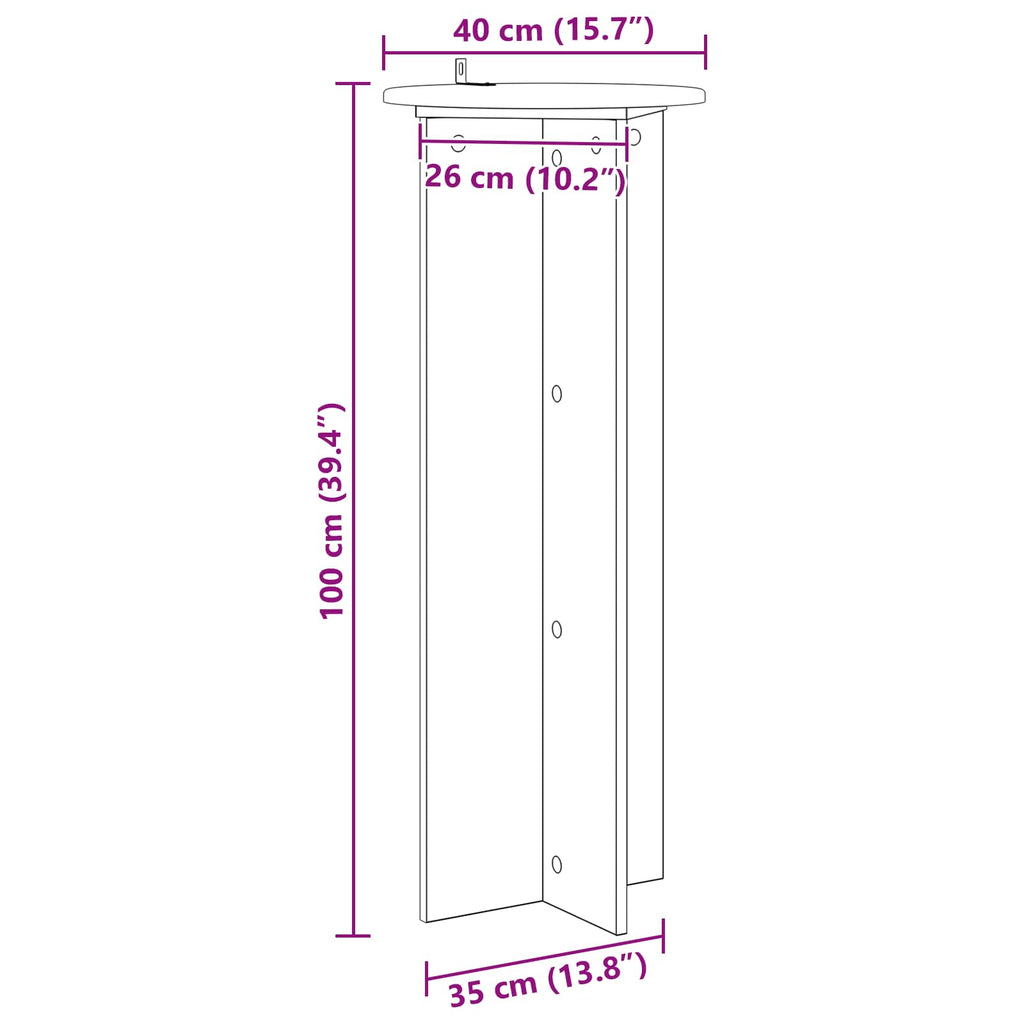 vidaXL Stojak na rośliny 2 pcs Betonowy szary Ø40 x 100 cm