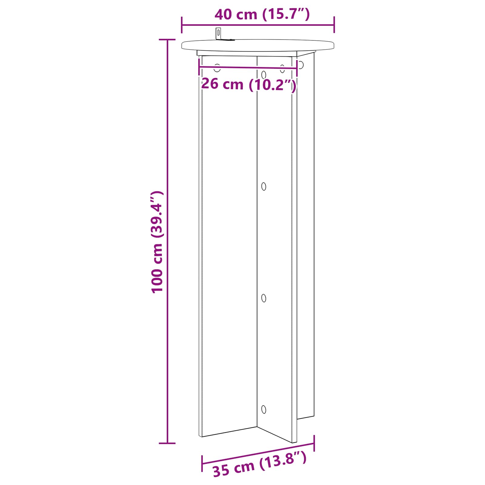 vidaXL Stojak na rośliny 2 pcs Betonowy szary Ø40 x 100 cm