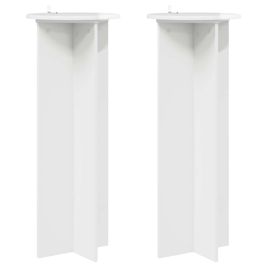vidaXL Stojak na rośliny 2 pcs Biały wysoki połysk Ø40 x 100 cm