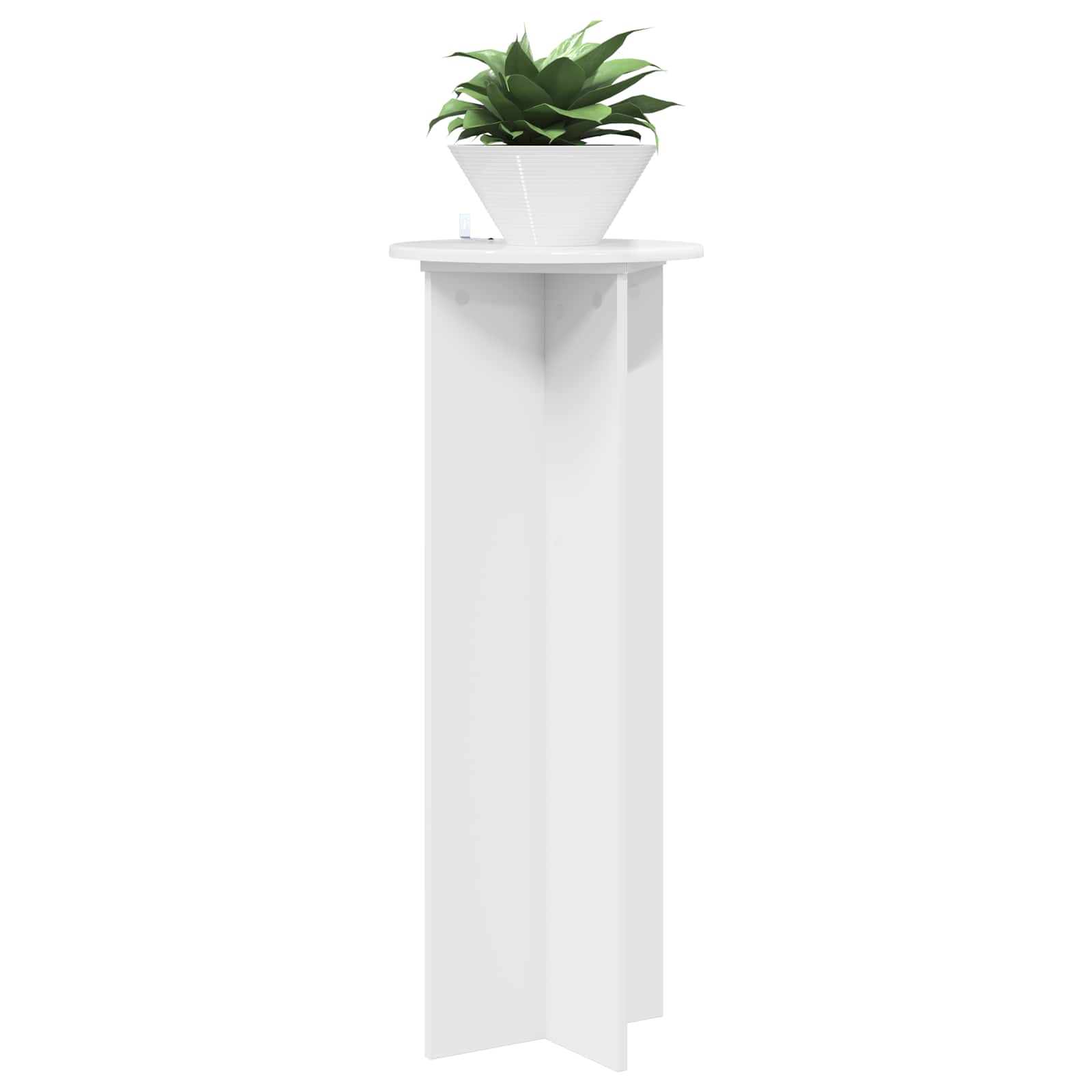 vidaXL Stojak na rośliny 2 pcs Biały wysoki połysk Ø40 x 100 cm