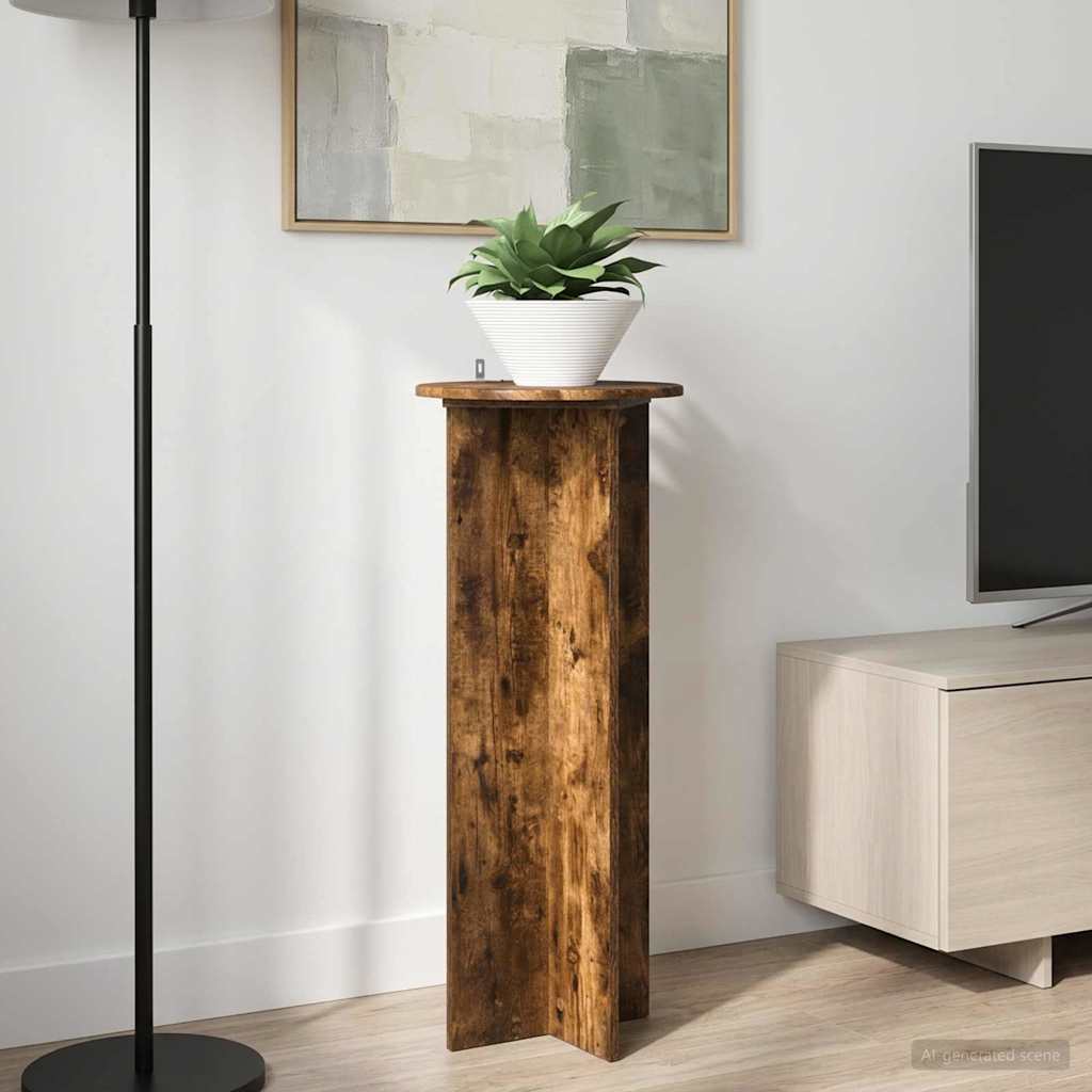 vidaXL Stojak na rośliny 2 pcs Dąb wędzony Ø40 x 100 cm