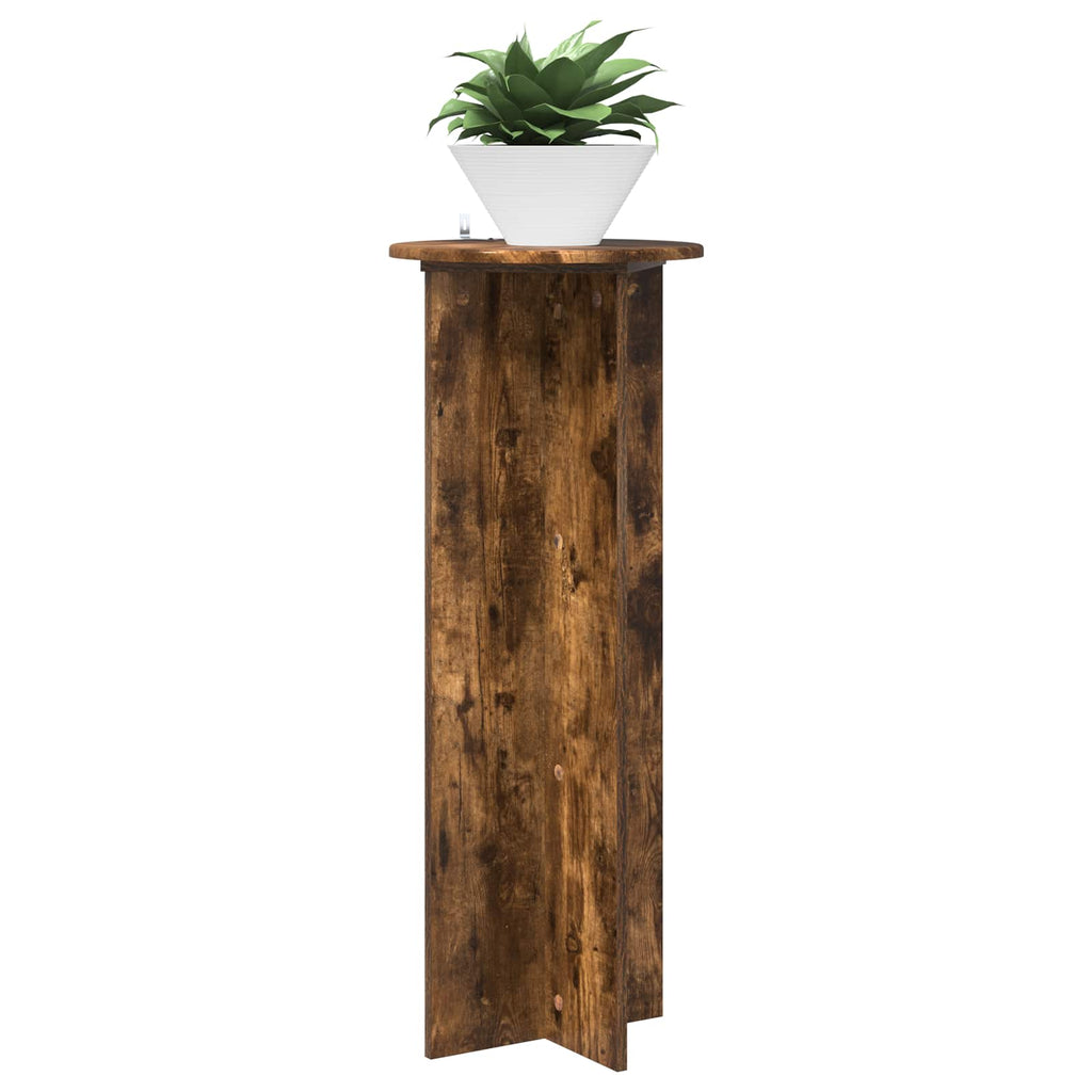 vidaXL Stojak na rośliny 2 pcs Dąb wędzony Ø40 x 100 cm