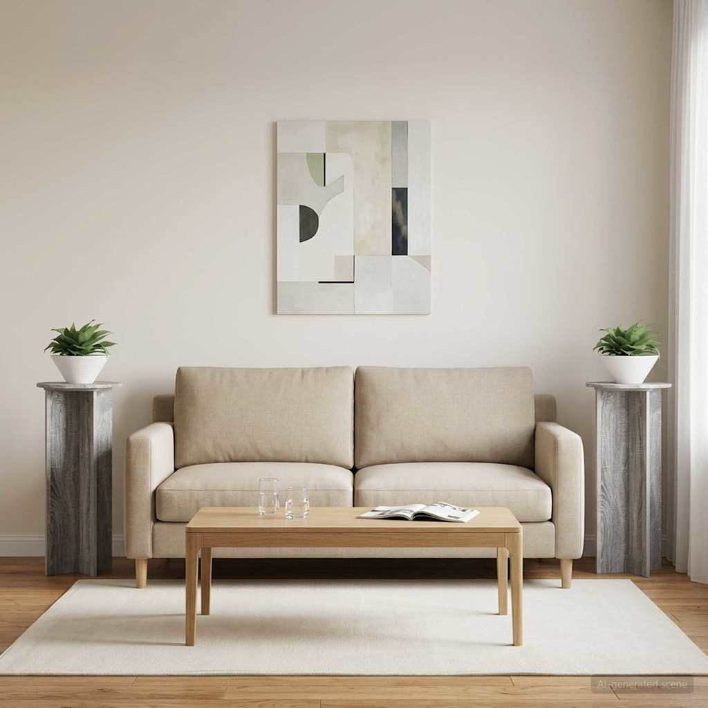 vidaXL Stojak na rośliny 2 pcs Szary Sonoma Ø40 x 100 cm