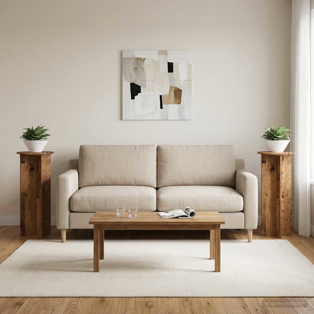vidaXL Stojak na rośliny 2 pcs Stare drewno Ø40 x 100 cm