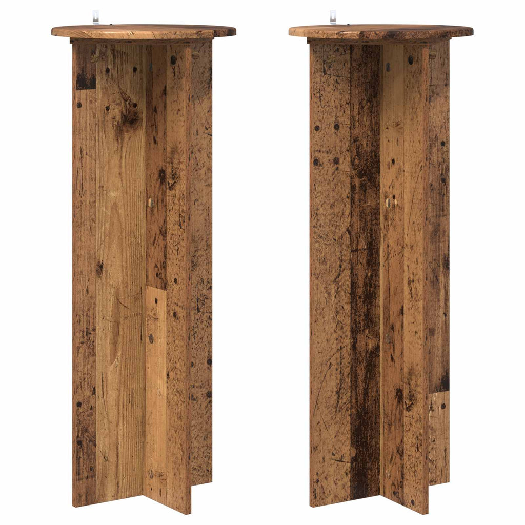 vidaXL Stojak na rośliny 2 pcs Stare drewno Ø40 x 100 cm