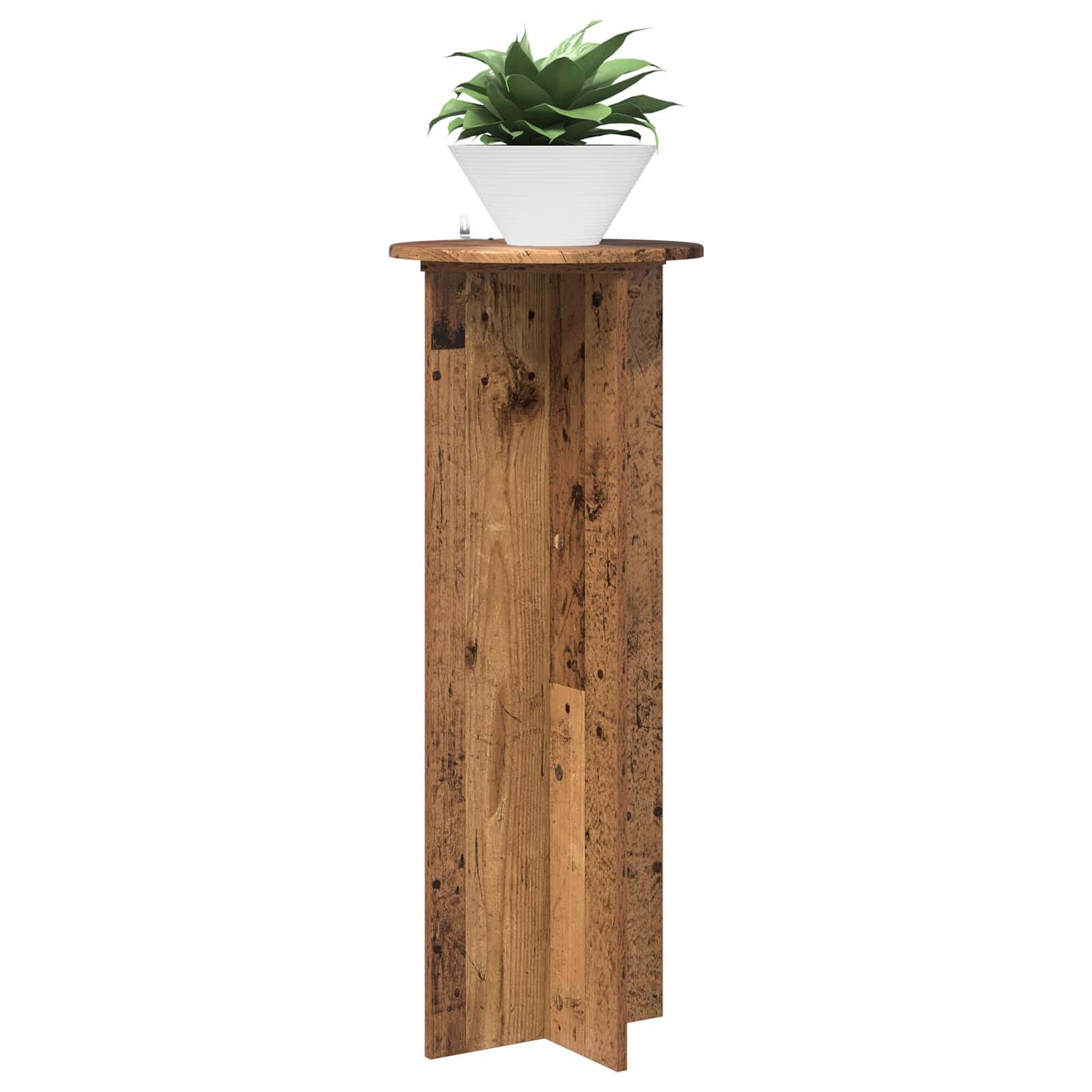vidaXL Stojak na rośliny 2 pcs Stare drewno Ø40 x 100 cm