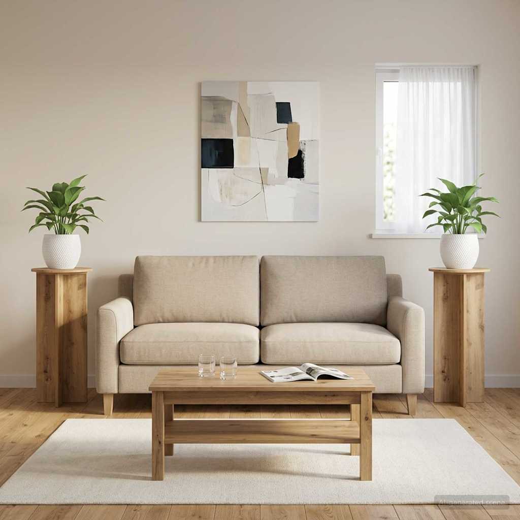 vidaXL Stojak na rośliny 2 pcs Dąb artisan Ø40 x 100 cm