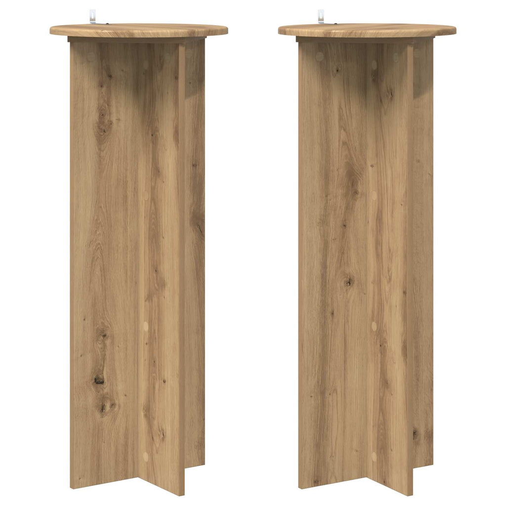 vidaXL Stojak na rośliny 2 pcs Dąb artisan Ø40 x 100 cm