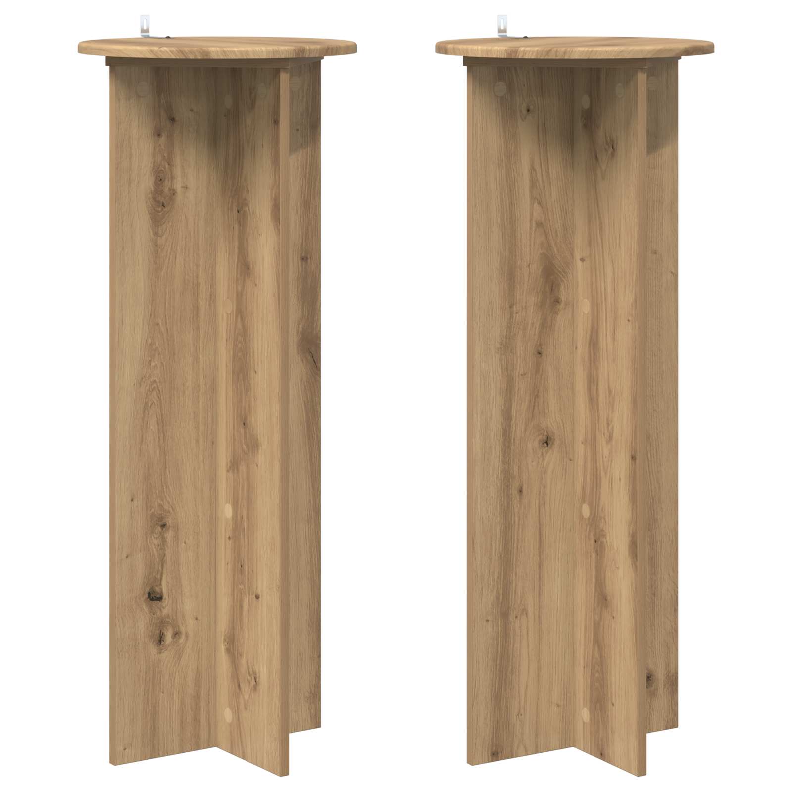 vidaXL Stojak na rośliny 2 pcs Dąb artisan Ø40 x 100 cm