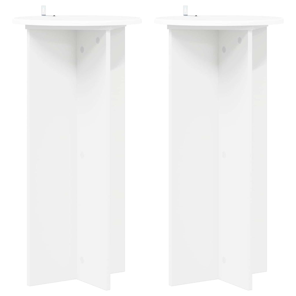 vidaXL Stojak na rośliny 2 pcs Biały Ø40 x 80 cm Drewno inżynieryjne