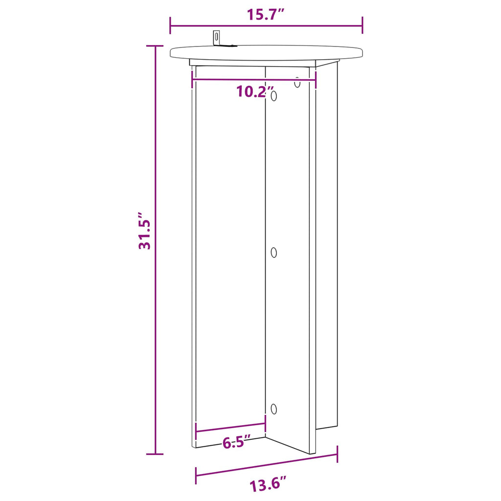 vidaXL Stojak na rośliny 2 pcs Biały Ø40 x 80 cm Drewno inżynieryjne