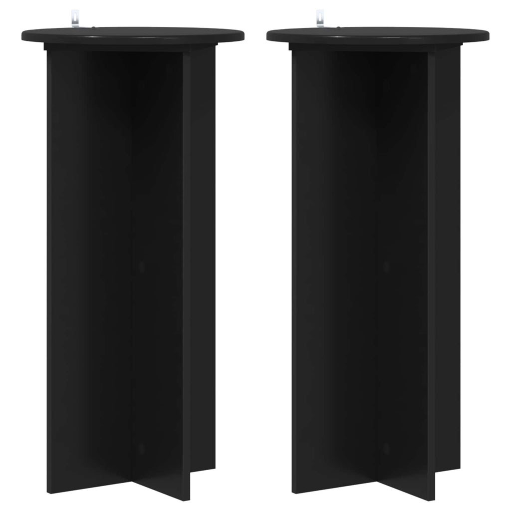 vidaXL Stojak na rośliny 2 pcs Czarny 40 x 40 x 80 cm