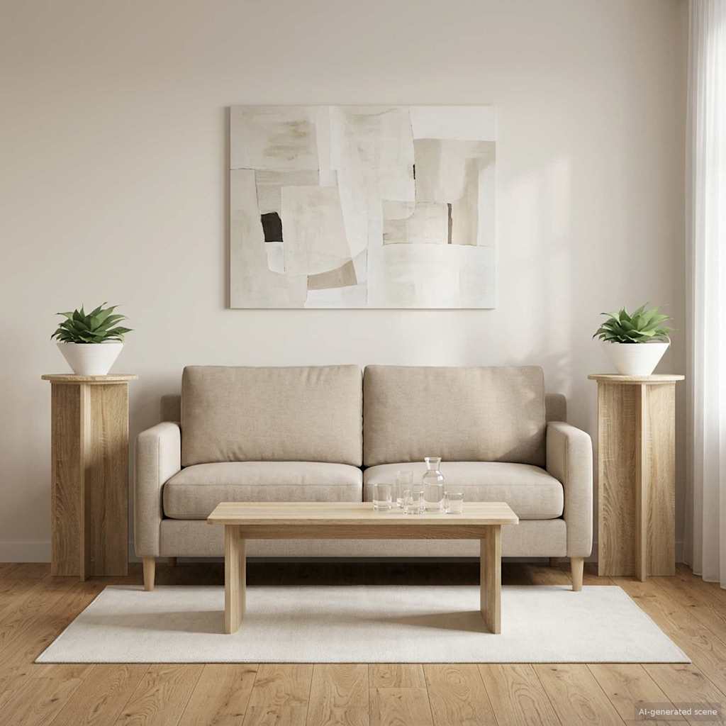vidaXL Stojak na rośliny 2 pcs dąb Sonoma 40 x 40 x 80 cm