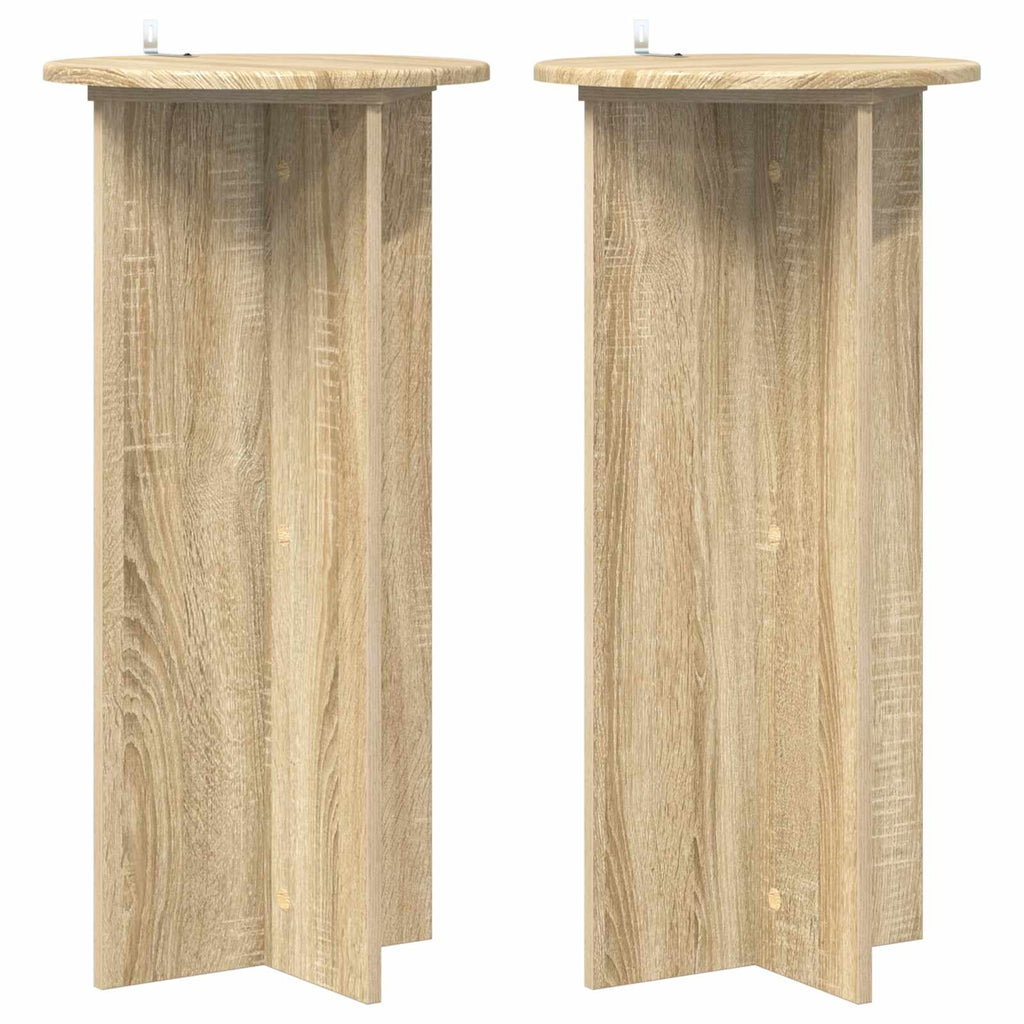 vidaXL Stojak na rośliny 2 pcs dąb Sonoma 40 x 40 x 80 cm