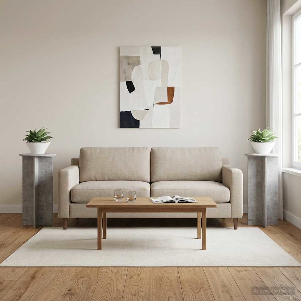 vidaXL Stojak na rośliny 2 pcs Betonowy szary 40 x 40 x 80 cm