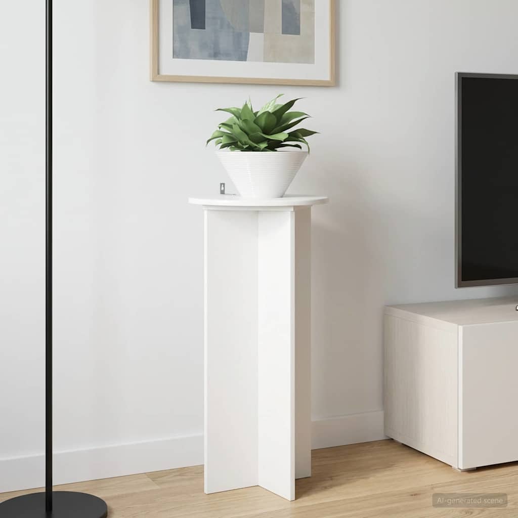 vidaXL Stojak na rośliny 2 pcs Biały wysoki połysk 40 x 40 x 80 cm