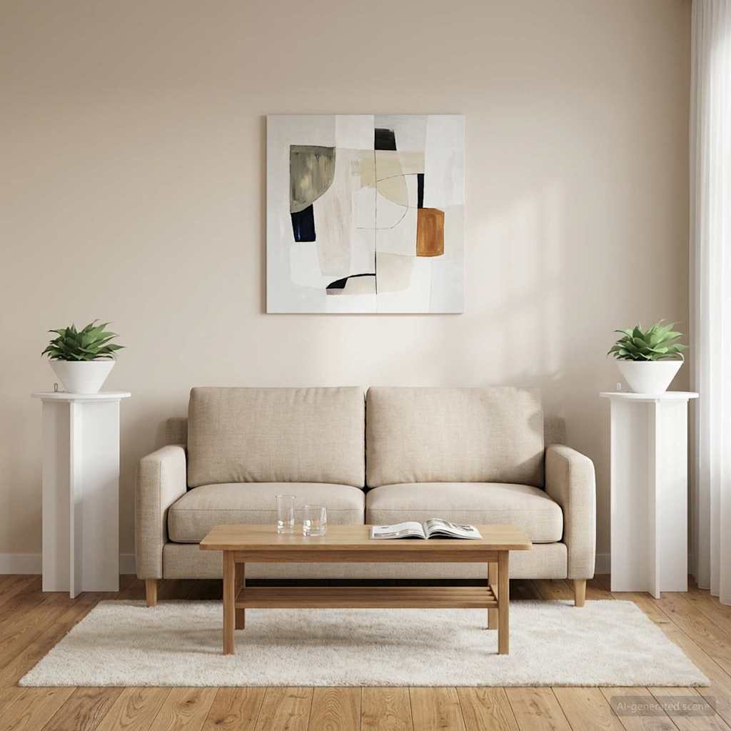 vidaXL Stojak na rośliny 2 pcs Biały wysoki połysk 40 x 40 x 80 cm