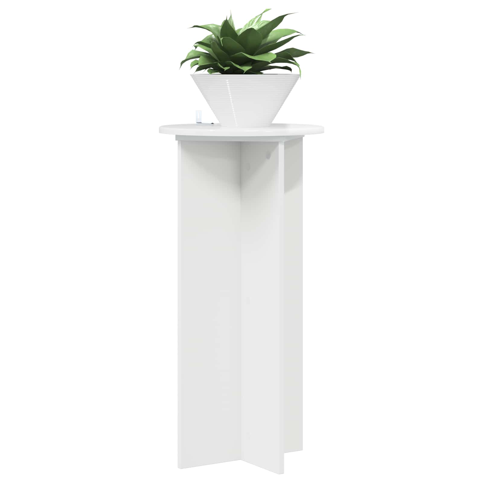 vidaXL Stojak na rośliny 2 pcs Biały wysoki połysk 40 x 40 x 80 cm