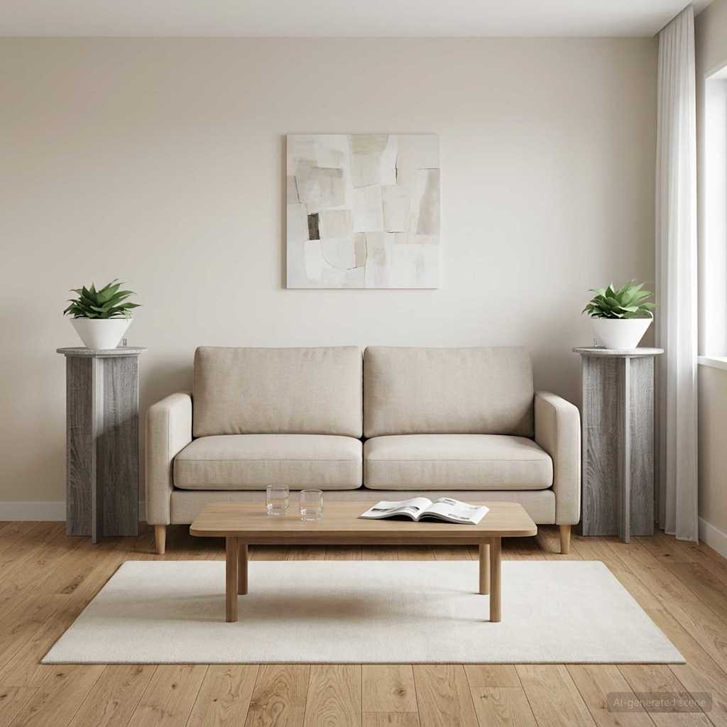 vidaXL Stojak na rośliny 2 pcs Szary Sonoma 40 x 40 x 80 cm