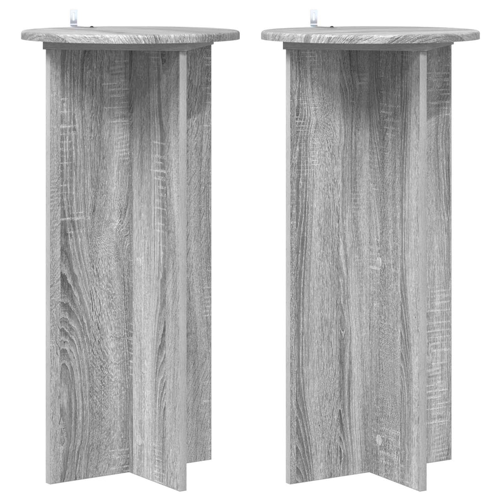 vidaXL Stojak na rośliny 2 pcs Szary Sonoma 40 x 40 x 80 cm