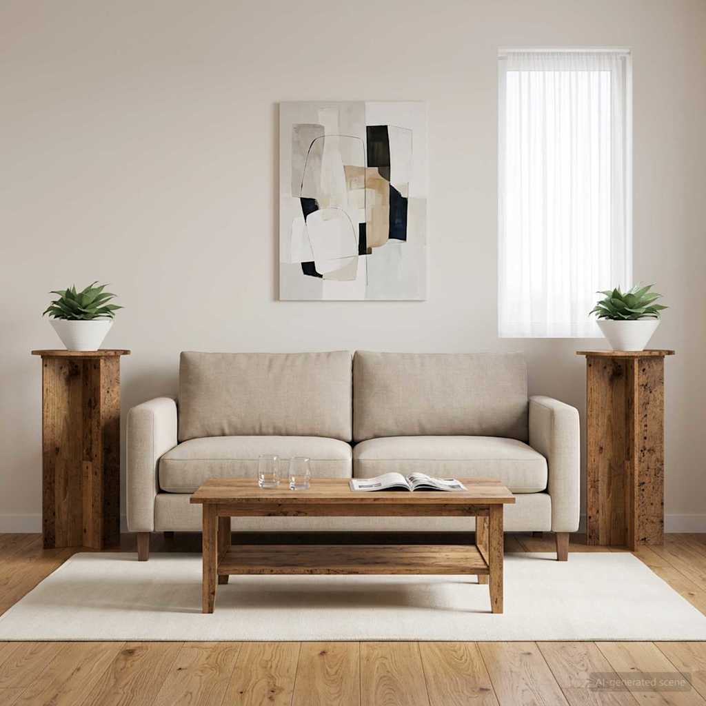 vidaXL Stojak na rośliny 2 pcs Stare drewno 40 x 40 x 80 cm