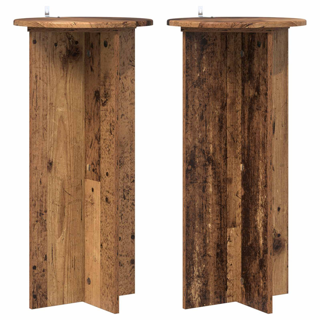 vidaXL Stojak na rośliny 2 pcs Stare drewno 40 x 40 x 80 cm