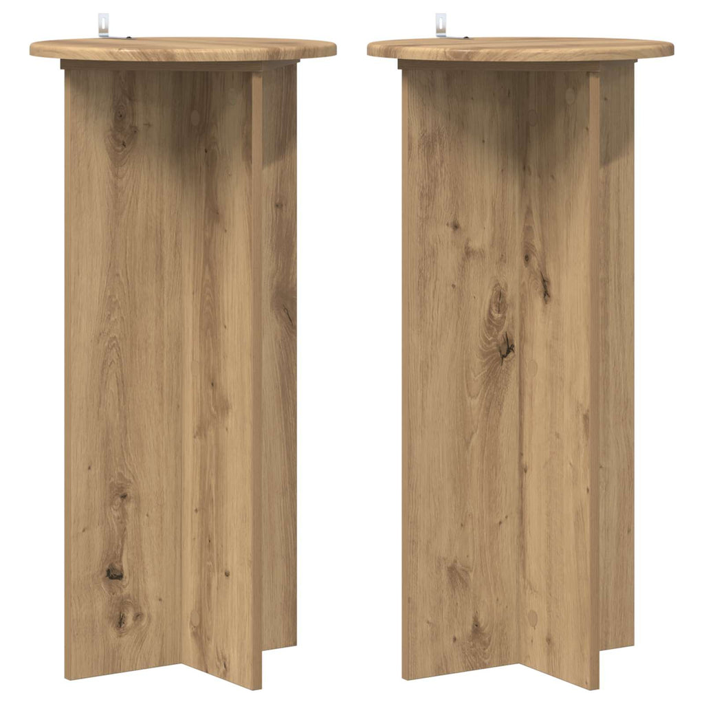 vidaXL Stojak na rośliny 2 pcs Dąb artisan 40 x 40 x 80 cm