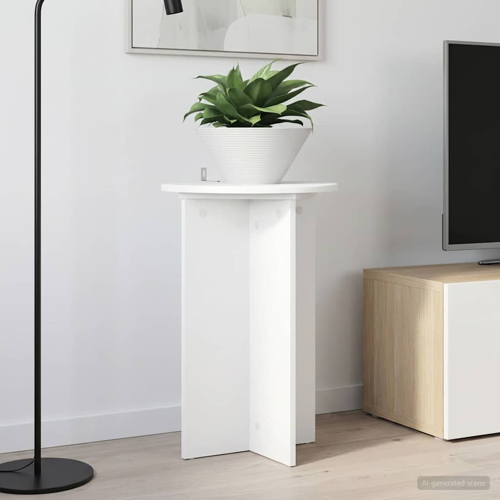 vidaXL Stojak na rośliny 2 pcs Biały Ø40 x 60 cm Drewno inżynieryjne