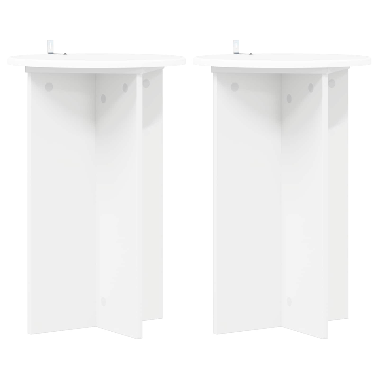 vidaXL Stojak na rośliny 2 pcs Biały Ø40 x 60 cm Drewno inżynieryjne