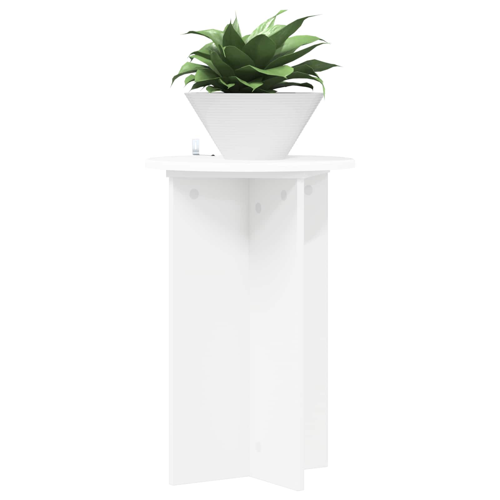 vidaXL Stojak na rośliny 2 pcs Biały Ø40 x 60 cm Drewno inżynieryjne
