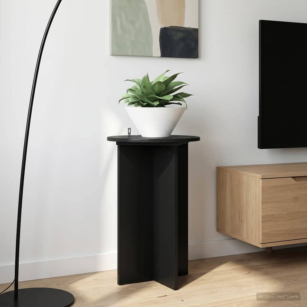 vidaXL Stojak na rośliny 2 pcs Czarny Ø40 x 60 cm Drewno inżynieryjne