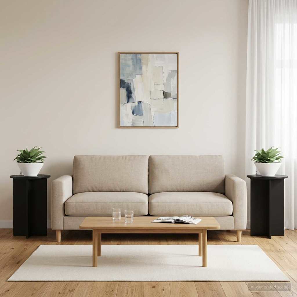 vidaXL Stojak na rośliny 2 pcs Czarny Ø40 x 60 cm Drewno inżynieryjne