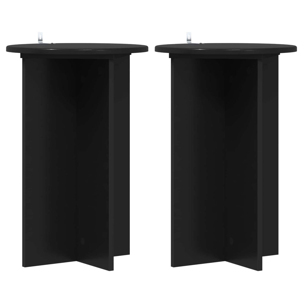 vidaXL Stojak na rośliny 2 szt. Czarny Ø40 x 60 cm Drewno inżynieryjne