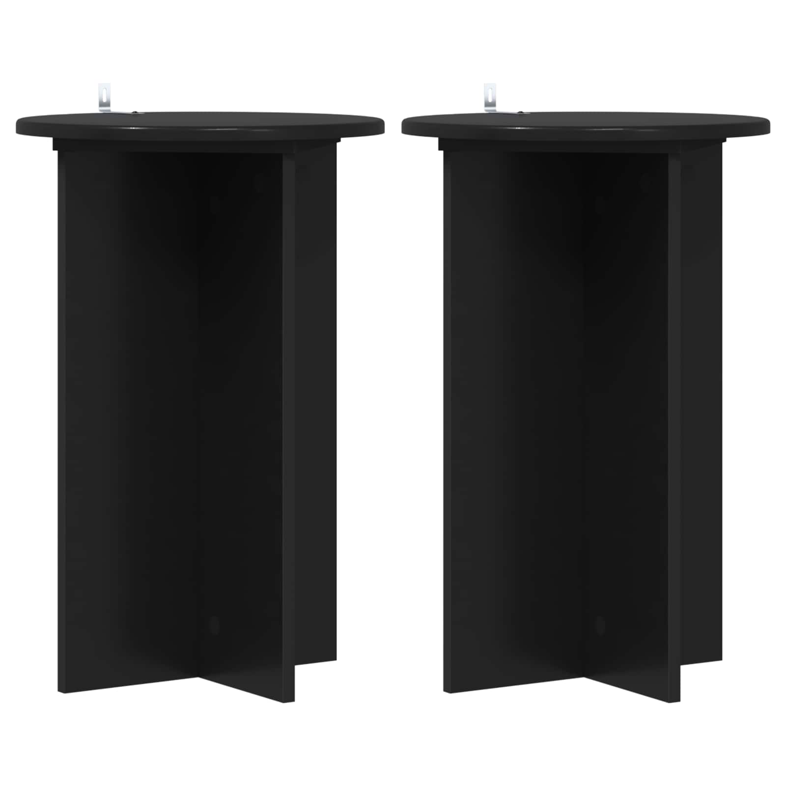 vidaXL Stojak na rośliny 2 szt. Czarny Ø40 x 60 cm Drewno inżynieryjne