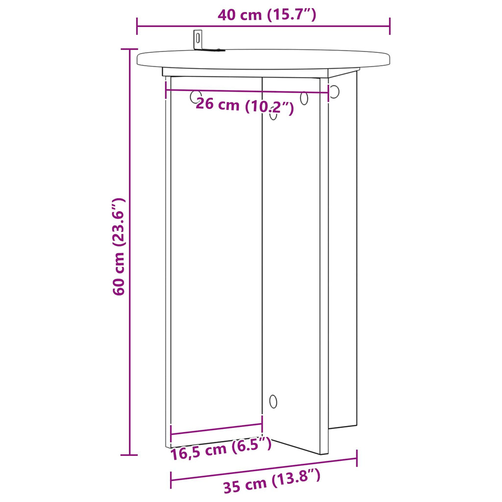 vidaXL Stojak na rośliny 2 pcs Czarny Ø40 x 60 cm Drewno inżynieryjne