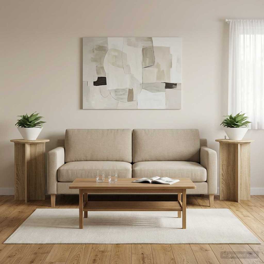 vidaXL Stojak na rośliny 2 pcs dąb Sonoma Ø40 x 60 cm